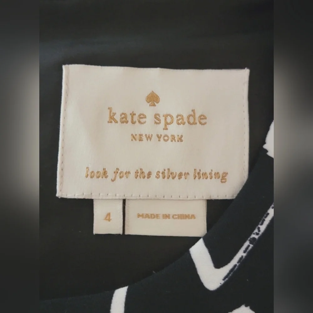 Kate Spade Dress Women's 4 Mindy Graffiti Love Black White Sleeveless Party - Picture 6 of 9